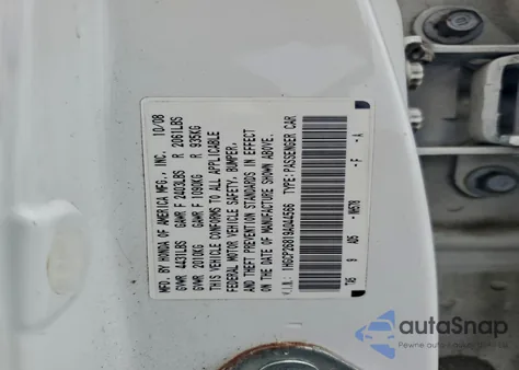 2009 Honda Accord Exl из США, поврежденный, VIN 1HGCP26819A044566